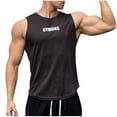 thumbnail image 1 of Cmfcve Mens Letter Patchwork Casual Summer TOP ，Round Neck Sleeveless Muscle T Shirts, 1 of 4
