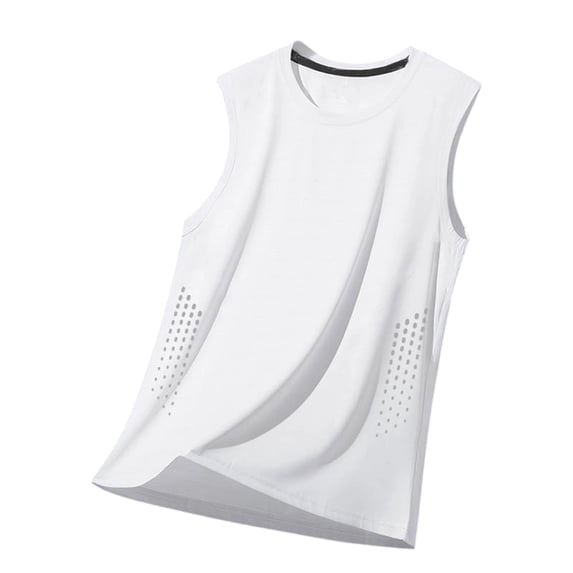 Cmfcve Mens Side Mesh Workout Tank Big & Tall Regular Fit Crewneck T Shirts Sleeveless Gym Muscle Tee with Ventilation