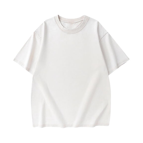 Cmfcve Oversized T-shirts for Men Short Sleeve Vintage Top Blouses Crew Neck Stretch Athletic T-shirt