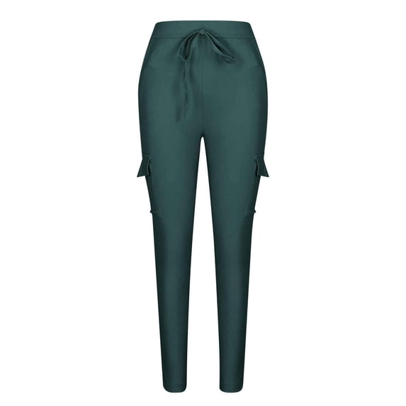 Cmfcve Pants for Women Plus Size Vintage Stretch Cargo Pants Versatile Casual Baggy Sweatpants with Pockets