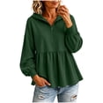 thumbnail image 1 of Cmfcve Peplum Hooded Sweatshirt for Women Casual Half Zip Hoodies Fall Winter Long Sleeve Tops, 1 of 6