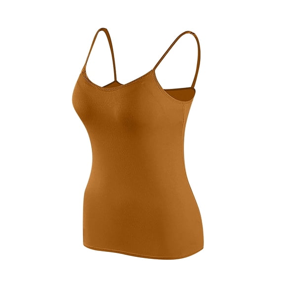 Cmfcve Plus Size Camisole Tops for Women Basic Undershirt Tanks Stretch Spaghetti Strap Camis Seamless Soft Layering Top