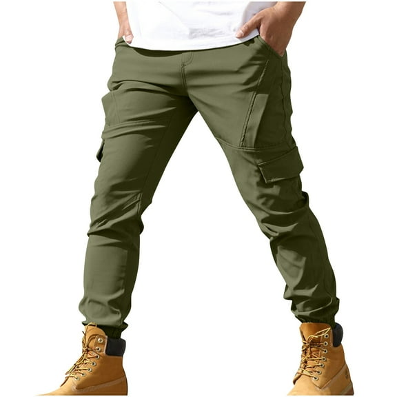 Cmfcve Plus Size Cargo Pants for Men Stretch Outdoor Work Pants Travel Golf Camping Sweatpants with Pockets