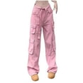 thumbnail image 1 of Cmfcve Plus Size Cargo Pants for Women Stretch Loose Outdoor Work Pants Vintage Travel Camping Sweatpants with Pockets, 1 of 4