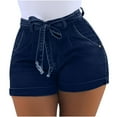 thumbnail image 1 of Cmfcve Plus Size Denim Shorts for Women High Waisted Summer Jean Shorts Stretch Tape Hip Lifting Denim Shorts, 1 of 5