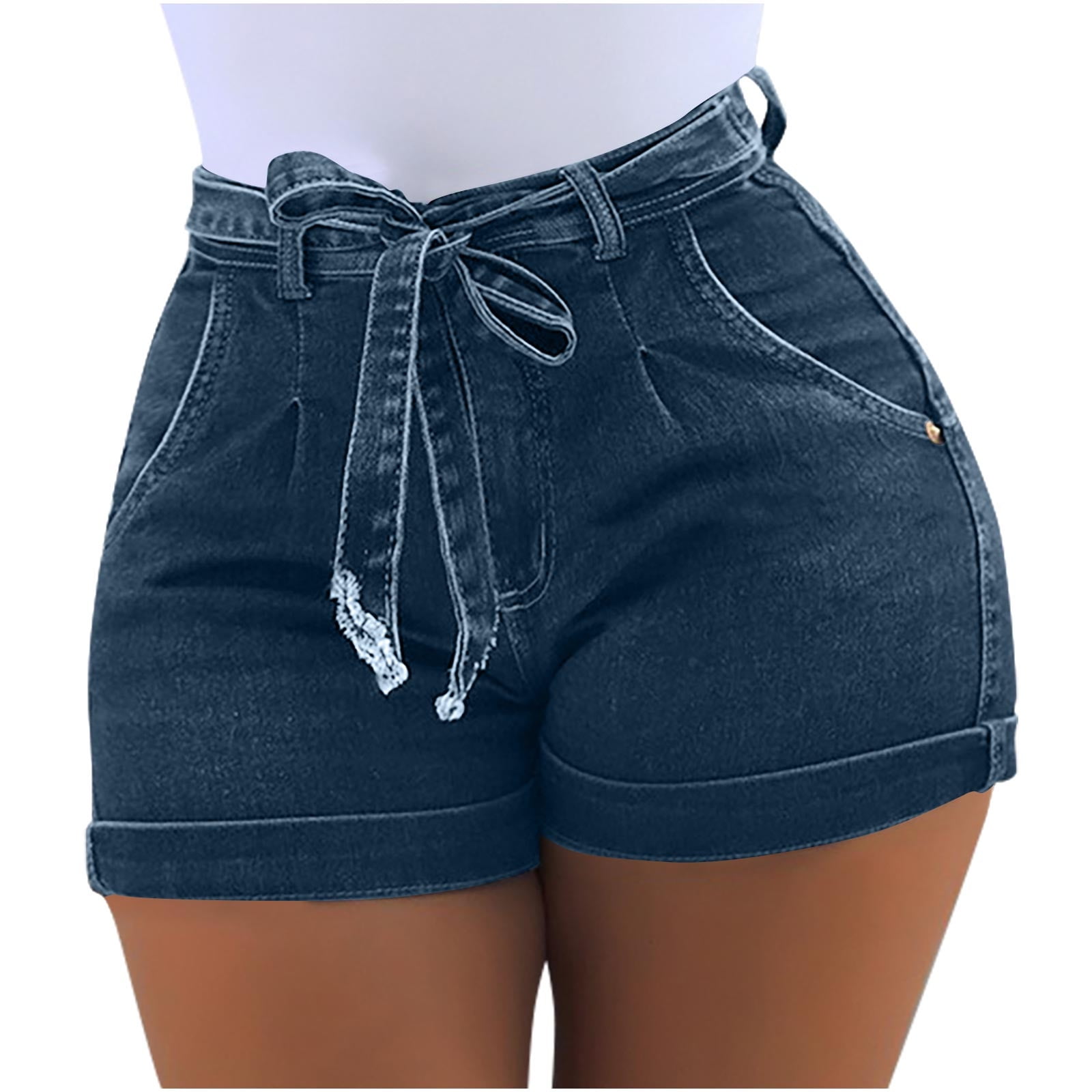 Cmfcve Plus Size Denim Shorts for Women High Waisted Summer Jean Shorts ...