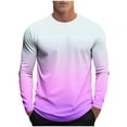 thumbnail image 1 of Cmfcve Plus Size Gradient Shirt for Men Casual Long Sleeve Athletic T-Shirt Crew Neck Lightweight Fall Pullover Tops, 1 of 5