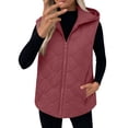 thumbnail image 1 of Cmfcve Plus Size Hooded Puffer Vest for Womens Full Zip Sleeveless Quilted Vest Winter Warm Outerwear Jackets with Zipper Pockets, 1 of 3
