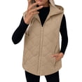 thumbnail image 1 of Cmfcve Plus Size Hooded Puffer Vest for Womens Full Zip Sleeveless Quilted Vest Winter Warm Outerwear Jackets with Zipper Pockets, 1 of 7