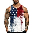 thumbnail image 1 of Cmfcve Plus Size Men's Patriotic Tank Tops Printed Pullover Loose Vest Sleeveless Round Neck Fitness Undershirt, 1 of 5