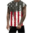 thumbnail image 1 of Cmfcve Plus Size Men's Summer Tank Top Sleeveless Round Neck Fitness Undershirt Patriotic Printed Pullover Vest, 1 of 5