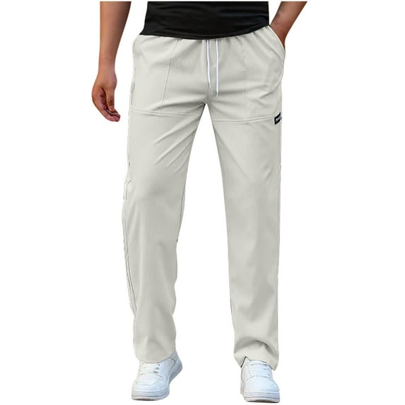 Cmfcve Plus Size Pants for Men Straight Outdoor Hiking Pants Stretch Ventilated Baggy Sweatpants with Pockets