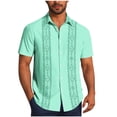 thumbnail image 1 of Cmfcve Plus Size Summer Shirts for Men Short Sleeve Cuban Guayabera Shirts Casual Beach Button Down Shirts, 1 of 6