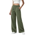 thumbnail image 1 of Cmfcve Plus Size Sweatpants for Women Corduroy Wide Leg Casual High Waist Flowy Trousers, 1 of 8