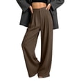 thumbnail image 1 of Cmfcve Plus Size Wide Leg Dress Pants for Women Wrinkle Free High Waist Business Casual Trousers, 1 of 6