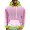 thumbnail image 1 of Cmfcve Preppy Hoodies for Men Striped Printed Hooded Loose Fit Sweatshirt Long Sleeve Color Blocked Pullover Jacket Top, 1 of 4