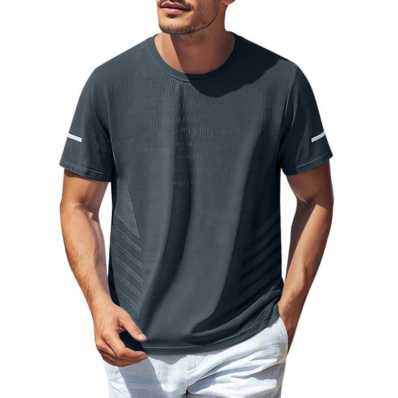 Cmfcve Quick Dry Shirts for Men Short Sleeve Crew Neck Athletic Workout Shirts Casual Breathable Comfy Running Summer Tops