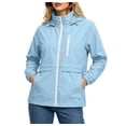 thumbnail image 1 of Cmfcve Rain Jacket for Womens Lightweight Fall Hooded Waterproof Jacket Zip Up Outdoor Hiking Windbreaker with Pockets, 1 of 9