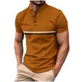 thumbnail image 1 of Cmfcve Round Neck T-shirts for Men Short Sleeve Pullover Sports T-shirt Button Patchwork Polo Shirt, 1 of 8