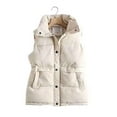 thumbnail image 1 of Cmfcve Sleeveless Jacket Women Stand Collar Zipper Pocket Puff Vest Loose Fit Winter Warm Padded Outerwear Coat, 1 of 8