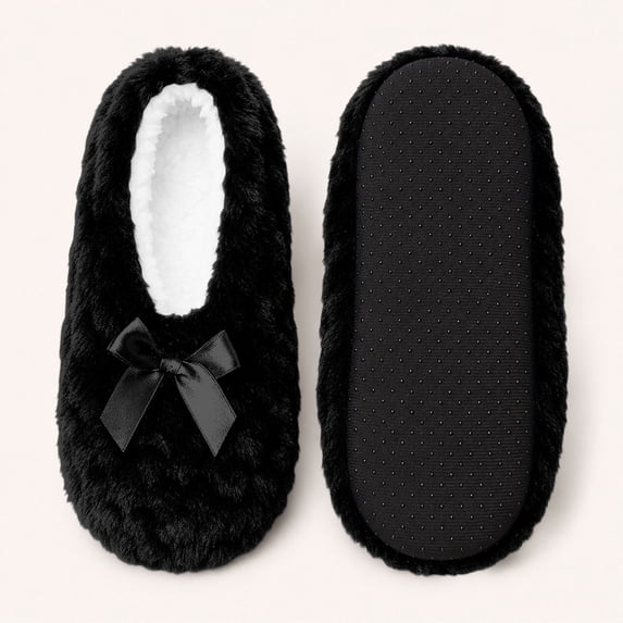 Cmfcve Soft Slipper Socks for Women Winter Warm Cozy Fuzzy Non-Slip Sole Socks (Size35-42)