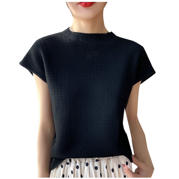 Cmfcve Summer T-Shirts for Women Versatile Tie Pullover Tee shirt Round Neck Short Sleeve Sport Top Blouse