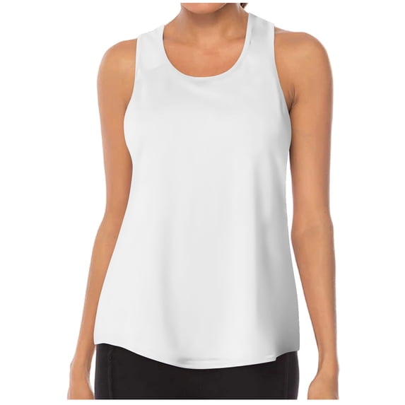 Cmfcve Summer Tank Tops for Women Mesh Splicing Workout Tops Solid Training Yoga Tops