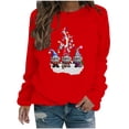 thumbnail image 1 of Cmfcve Ugly Christmas Pullover for Women Plus Size Fall Winter Long Sleeve Sweatshirt Crewneck Straight Shoulder Holiday Printed Top, 1 of 3