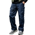 thumbnail image 1 of Cmfcve Water Repellent Cargo Pants for Men Drawstring Waist Casual Pants Straight Leg Hiking Pants, 1 of 7