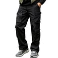 thumbnail image 1 of Cmfcve Water Repellent Cargo Pants for Men Drawstring Waist Casual Pants Straight Leg Hiking Pants, 1 of 7
