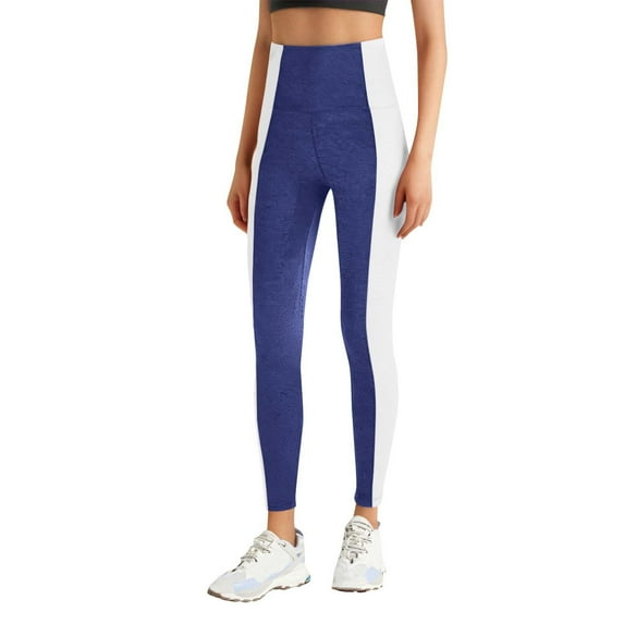 Cmfcve Woman Plus Size Compression Pants High Waist Color Blocking Yoga Athletic Pants Stretchy Tight Hip Lifting Workout Leggings