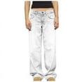 thumbnail image 1 of Cmfcve Women Boyfriend Jeans High Waisted Button Zipper Wide Leg Denim Pants Vintage Stretchy Baggy Straight Pants with Pocket, 1 of 5