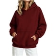thumbnail image 1 of Cmfcve Women Oversized Hoodies Fall Drop Shoulder Daily Sweatshirts Casual Lounge Winter Pullover Tops with Kangaroo Pocket, 1 of 7