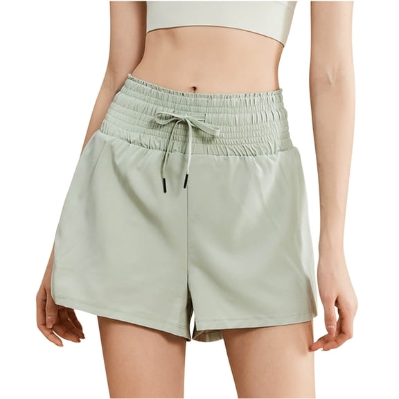 Cmfcve Women's Summer Shorts Fake Two-Piece Sports Shorts Thin Quick Dry Wide Leg Shorts