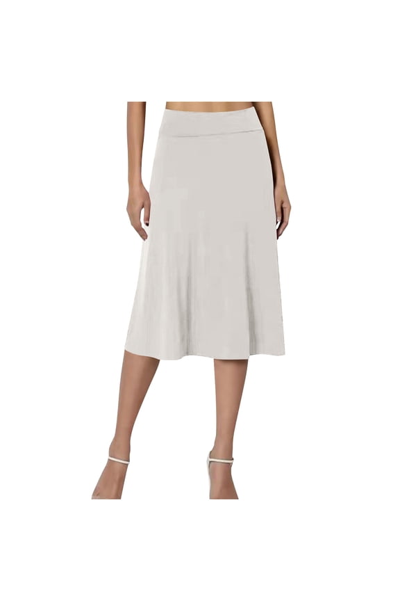 Women's A-Line Skirts High-Waisted Fishtail Midi Casual Skirt Stretch Patchwork Party Dress