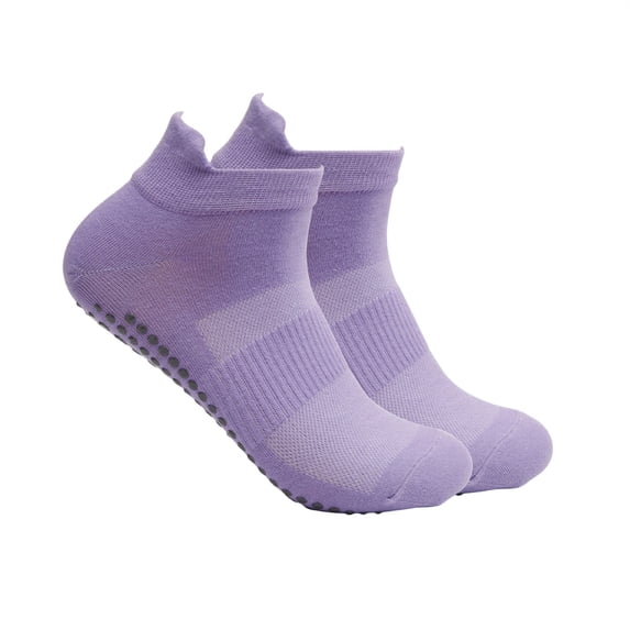 Cmfcve Women's Ankle Socks Breathable Non-Slip Grip Socks Solid Color Fashion Pilates Socks