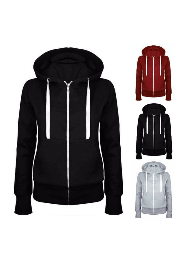 Athletic Work Fleece Sweatshirt Woman Zip-Up Proof Jacket Sweat Long Sleeve Crew Neck Pullover Sport Hoodies Blouse