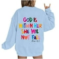 thumbnail image 1 of Cmfcve Women's Athletic Sweatshirts Letter Print Long Sleeve Versatile Tops Crew Neck Loose Gym Pullover Tops, 1 of 4