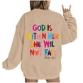 thumbnail image 1 of Cmfcve Women's Athletic Sweatshirts Letter Print Long Sleeve Versatile Tops Crew Neck Loose Gym Pullover Tops, 1 of 4