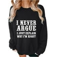 thumbnail image 1 of Cmfcve Women's Athletic Sweatshirts Letter Print Long Sleeve Versatile Tops Crew Neck Loose Gym Pullover Tops, 1 of 6