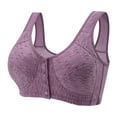 thumbnail image 1 of Cmfcve Women's Bra U-shaped Back Comfort Wireless Underwear Breathable Gathering Front Button Lingerie Bra, 1 of 6