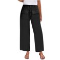 thumbnail image 1 of Cmfcve Women's Casual Pants & Capris Solid Color High Waist Straight Pants Casual Pocket Button Drawstring Sweatpants, 1 of 6