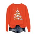 thumbnail image 1 of Cmfcve Women's Cute Xmas Sweatshirt Plus Size Christmas Tree Print Pullover Long Sleeve Crew Neck Holiday Base Apparel, 1 of 5