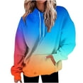 thumbnail image 1 of Cmfcve Women's Fashion Hoodies & Sweatshirts Autumn Winter Casual Long Sleeve Athletic Hoodies Loose Gradient Printed Pullover Sweat Shirts with Drawstring Pockets, 1 of 4