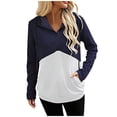 thumbnail image 1 of Cmfcve Women's Fashion Hoodies & Sweatshirts Casual Long Sleeve Relaxed Fit Athletic Hoodies Crew neck Color Block Ladies Tops Sweatshirts with Pockets, 1 of 9