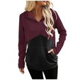 thumbnail image 1 of Cmfcve Women's Fashion Hoodies & Sweatshirts Casual Long Sleeve Relaxed Fit Athletic Hoodies Crew neck Color Block Ladies Tops Sweatshirts with Pockets, 1 of 9