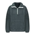 thumbnail image 1 of Cmfcve Fleece Athletic Half Zip Woman Hoodies & Sweatshirts Long Sleeve Loose Fit Work Shirts Blouse Soft Winter Pullover Clothes Tops with Pockets, 1 of 6