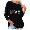 thumbnail image 1 of Cmfcve Women's Fashion Hoodies & Sweatshirts Letter Long Sleeve Versatile Tops Crew Neck Loose Gym Tops, 1 of 5