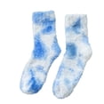 thumbnail image 1 of Cmfcve Women's Fuzzy Socks Winter Fluffy Warm Crew Slipper Socks Color Block Thick Home Socks, 1 of 2