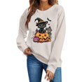 thumbnail image 1 of Cmfcve Women's Halloween Town Sweatshirt Cotton Vintage Sports Shirts Long Sleeve Spooky Season Pullover Blouse, 1 of 4